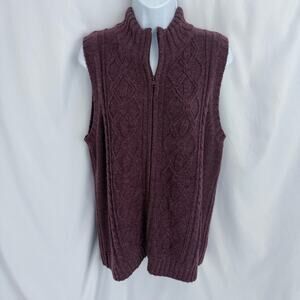 Denim&Co Zip Up Sweater Vest Size Medium